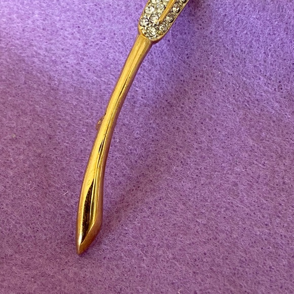 CALLA LILY Flower Vintage Brooch Crystal Pave Rhinestone Revival Pin - Picture 8 of 8